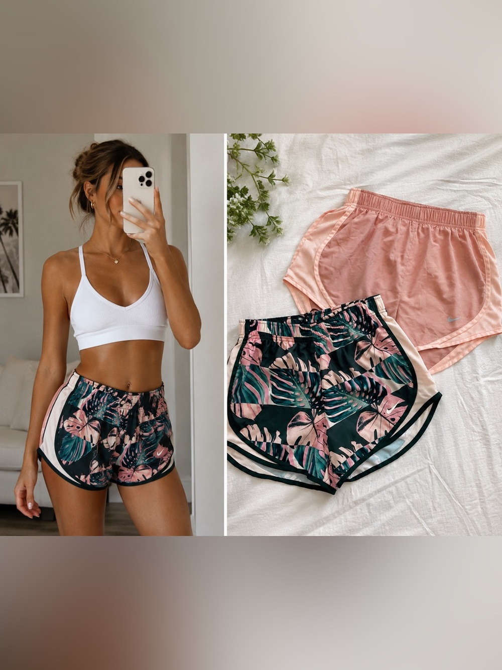 Nike Dri-FIT Running Shorts 2 Pack – Pink Tropical Activewear XS - Picture 1 of 8